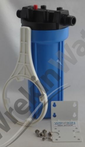 Heavy Duty 10in Water Filter Housing with Pressure Release - 3/4in Ports with Bracket and Spanner